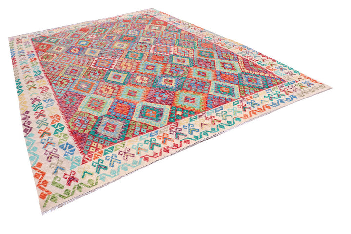 Multi Colored Kilim 8' 10 x 11' 10 - No. 57337 - ALRUG Rug Store