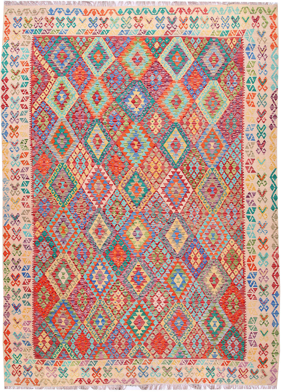 Multi Colored Kilim 8' 10 x 11' 10 - No. 57337 - ALRUG Rug Store