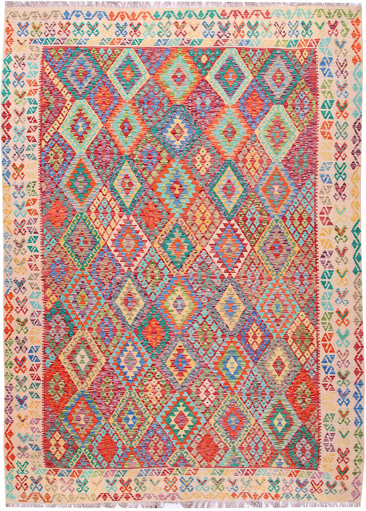 Multi Colored Kilim 8' 10 x 11' 10 - No. 57337 - ALRUG Rug Store