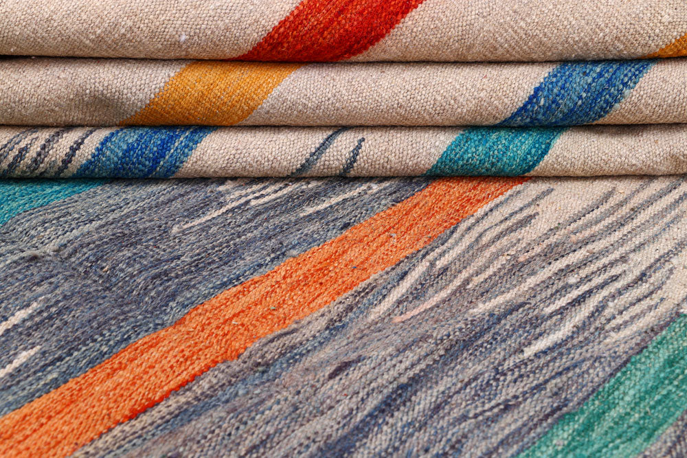 Multi Colored Kilim 8' 8 x 12' 3 - No. 57339 - ALRUG Rug Store