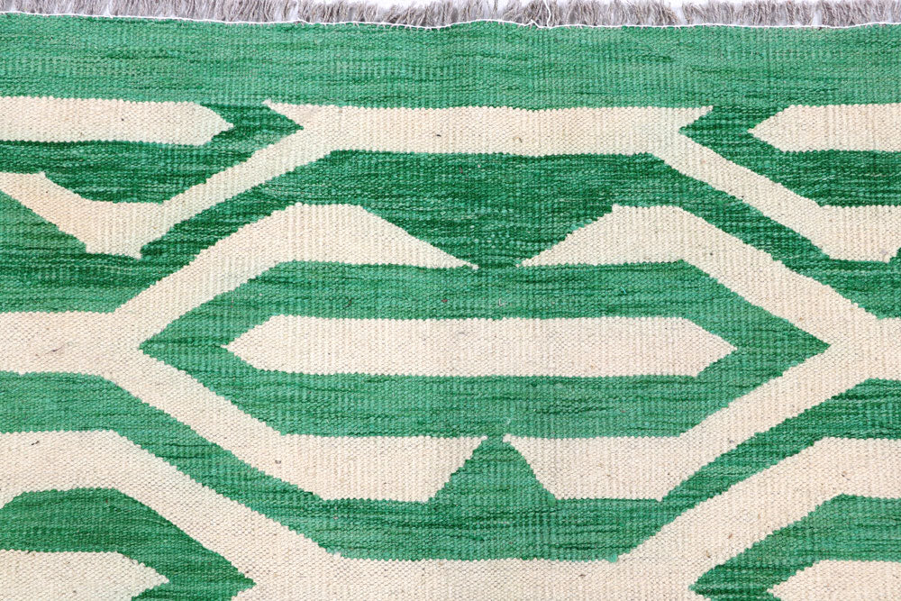 Green Kilim 9' x 11' 11 - No. 57345 - ALRUG Rug Store