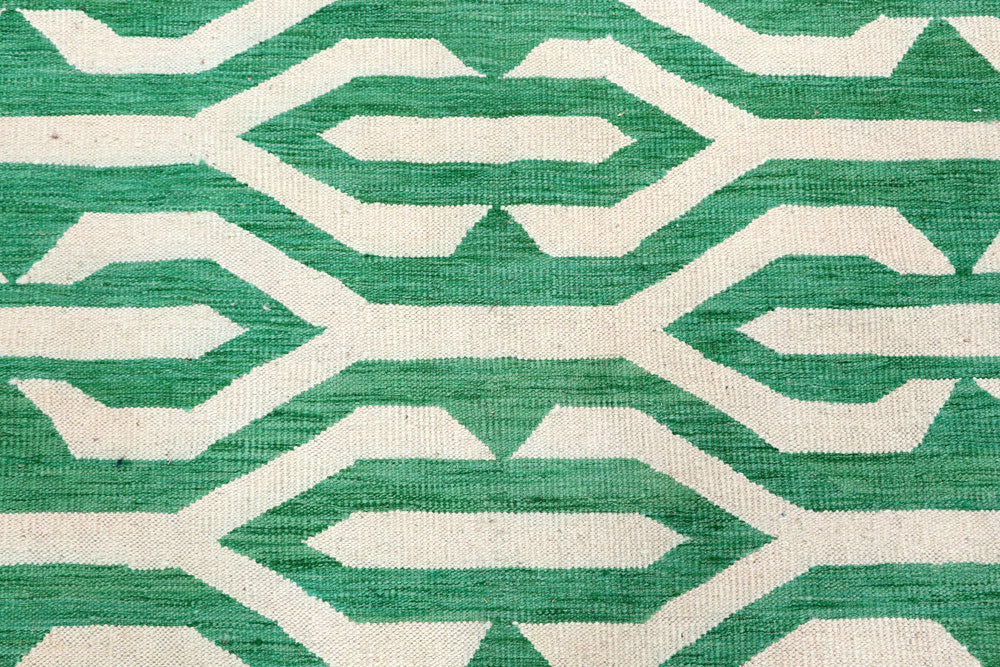 Green Kilim 9' x 11' 11 - No. 57345 - ALRUG Rug Store