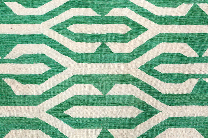 Green Kilim 9' x 11' 11 - No. 57345 - ALRUG Rug Store