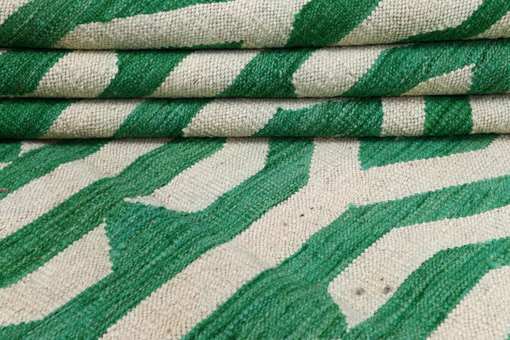 Green Kilim 9' x 11' 11 - No. 57345 - ALRUG Rug Store