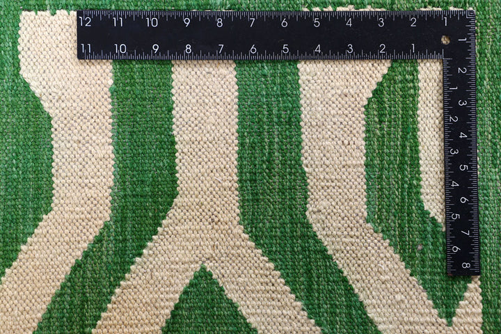 Green Kilim 9' x 11' 11 - No. 57345 - ALRUG Rug Store