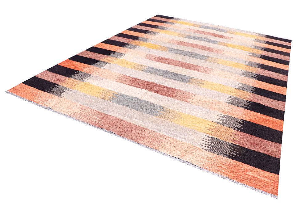 Multi Colored Kilim 9' x 12' 2 - No. 57346 - ALRUG Rug Store