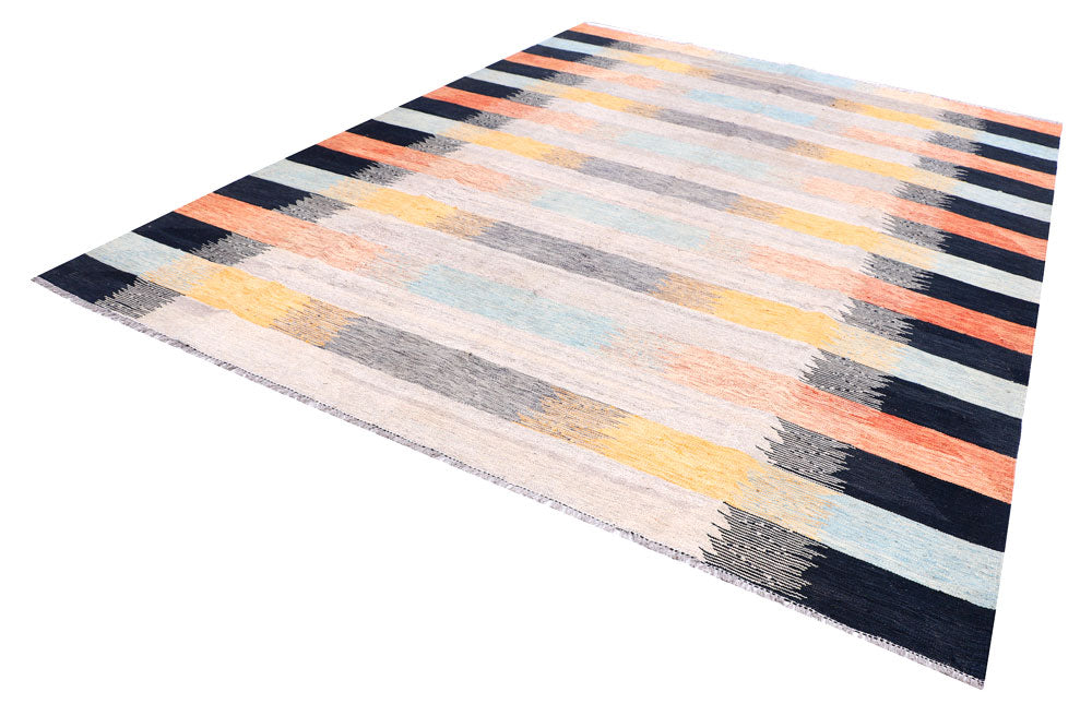 Multi Colored Kilim 9' x 12' 2 - No. 57347 - ALRUG Rug Store
