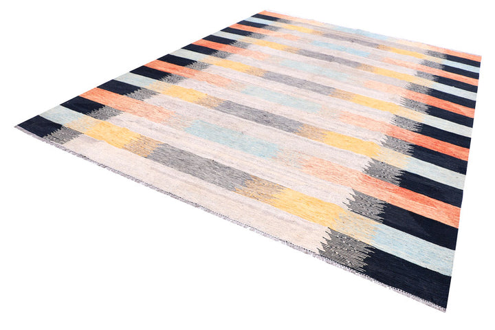 Multi Colored Kilim 9' x 12' 2 - No. 57347 - ALRUG Rug Store