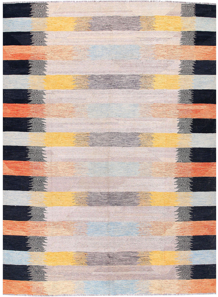 Multi Colored Kilim 9' x 12' 2 - No. 57347 - ALRUG Rug Store