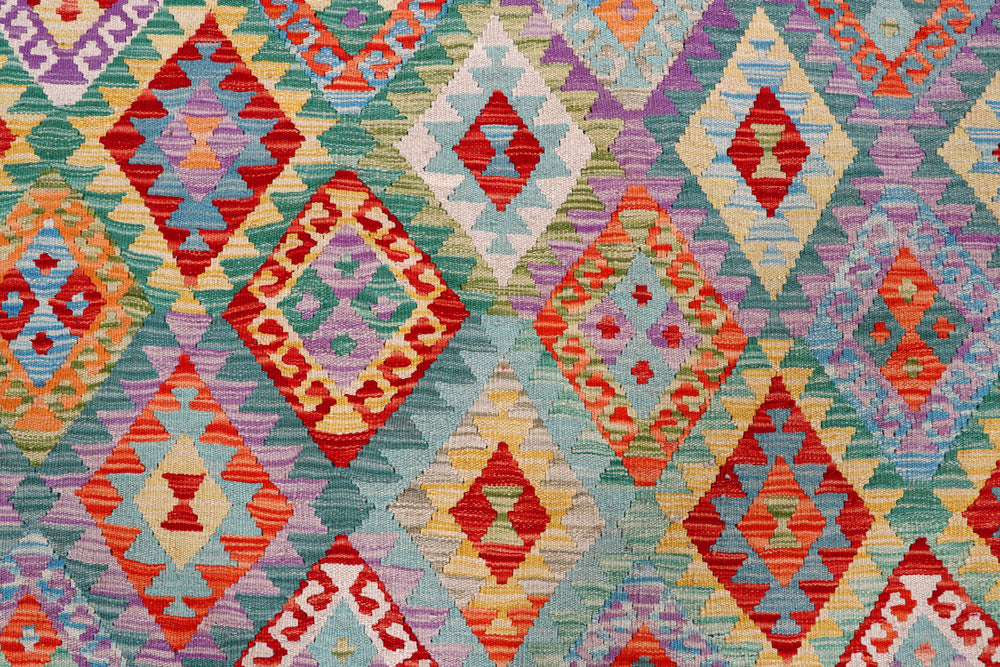 Multi Colored Kilim 8' 11 x 12' 1 - No. 57354 - ALRUG Rug Store