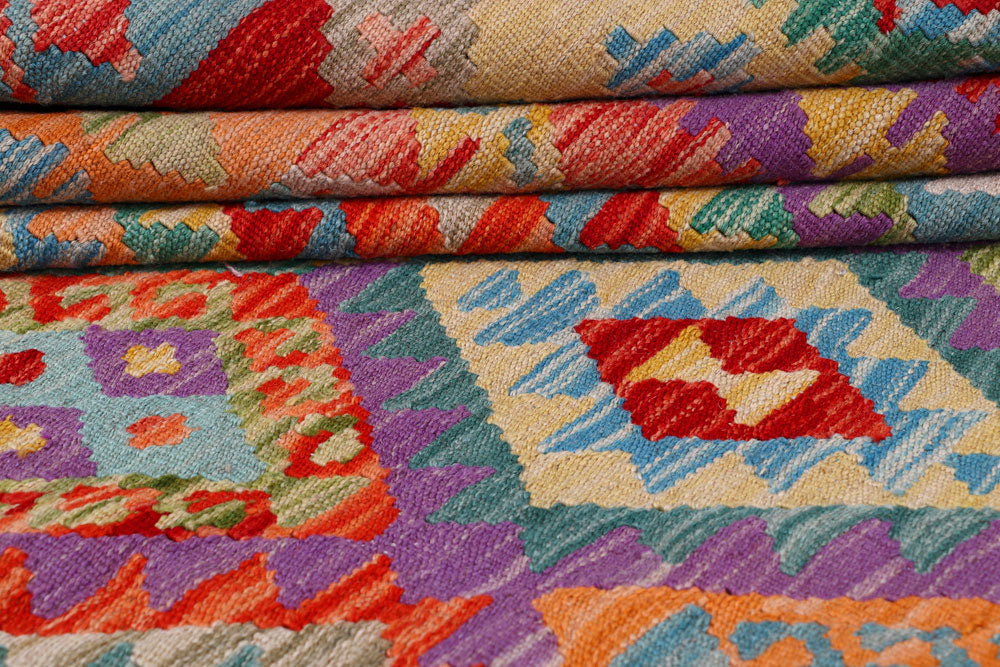 Multi Colored Kilim 8' 11 x 12' 1 - No. 57354 - ALRUG Rug Store