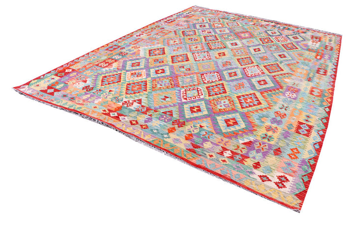 Multi Colored Kilim 8' 11 x 12' 1 - No. 57354 - ALRUG Rug Store