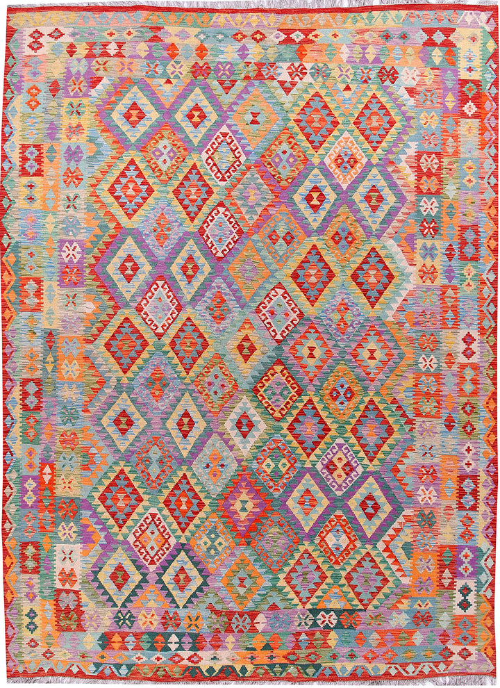 Multi Colored Kilim 8' 11 x 12' 1 - No. 57354 - ALRUG Rug Store