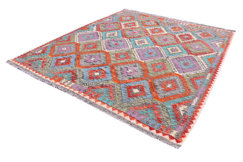Multi Colored Kilim 8' 5 x 9' 9 - No. 57361 - ALRUG Rug Store