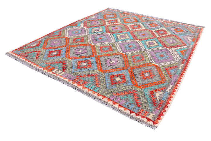Multi Colored Kilim 8' 5 x 9' 9 - No. 57361 - ALRUG Rug Store