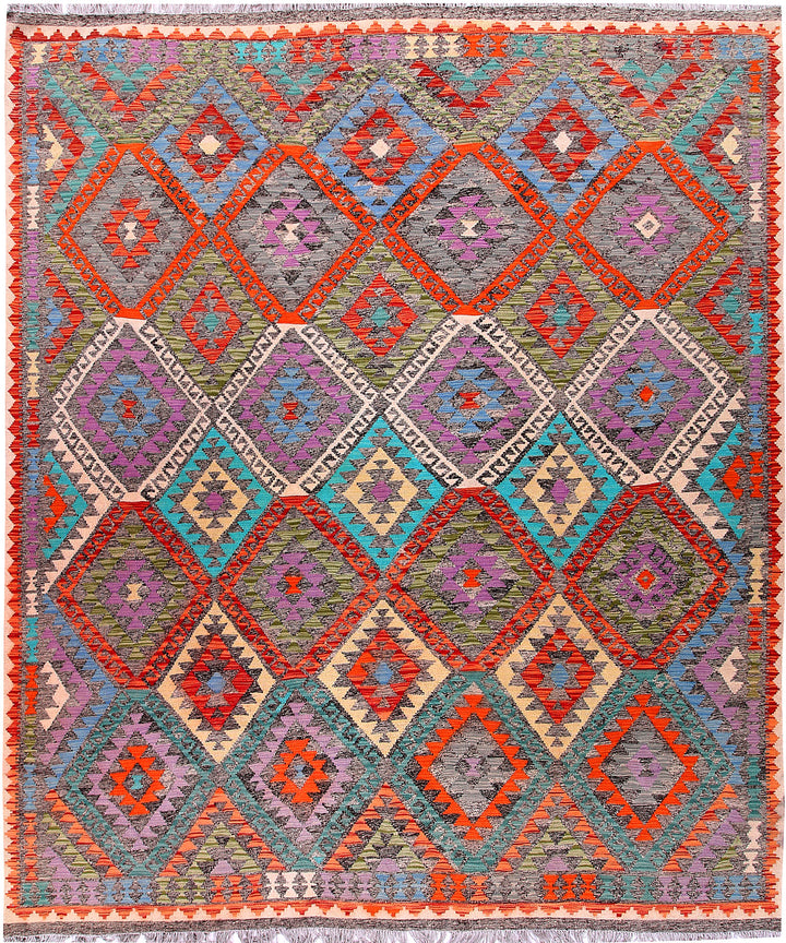 Multi Colored Kilim 8' 5 x 9' 9 - No. 57361 - ALRUG Rug Store