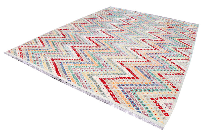 Multi Colored Kilim 9' 5 x 12' 2 - No. 57362 - ALRUG Rug Store