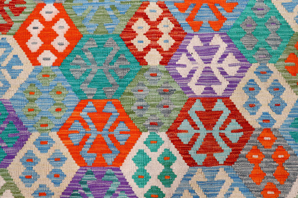 Multi Colored Kilim 8' 10 x 11' 6 - No. 57363 - ALRUG Rug Store