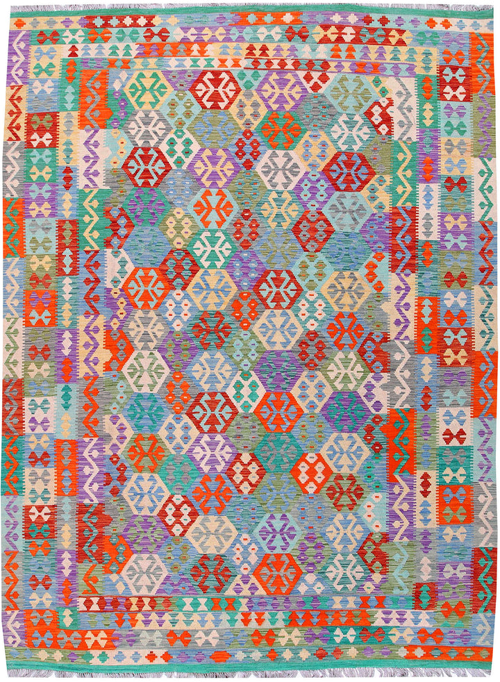 Multi Colored Kilim 8' 10 x 11' 6 - No. 57363 - ALRUG Rug Store
