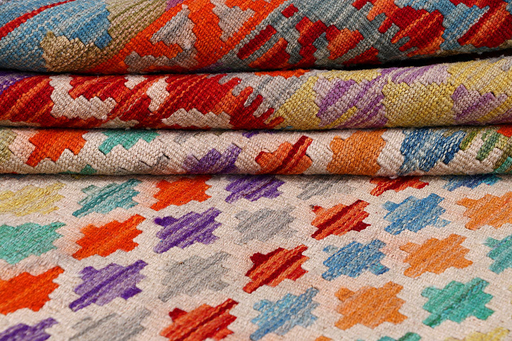 Multi Colored Kilim 7' 10 x 10' 1 - No. 57365 - ALRUG Rug Store