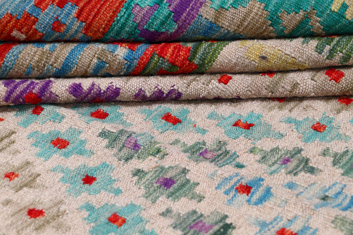 Multi Colored Kilim 8' 2 x 10' 2 - No. 57369 - ALRUG Rug Store