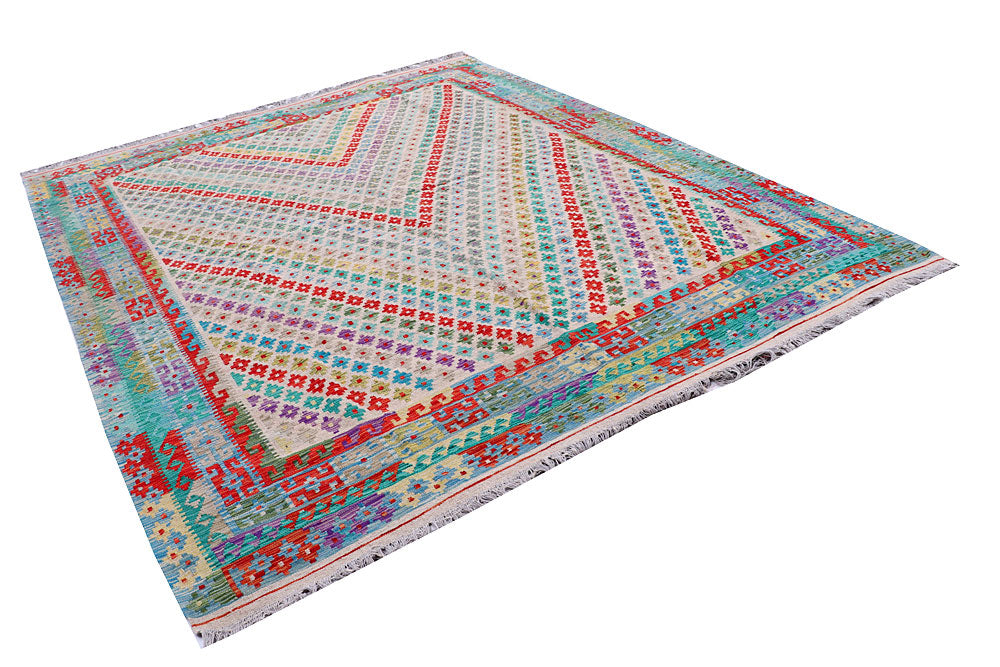 Multi Colored Kilim 8' 2 x 10' 2 - No. 57369 - ALRUG Rug Store