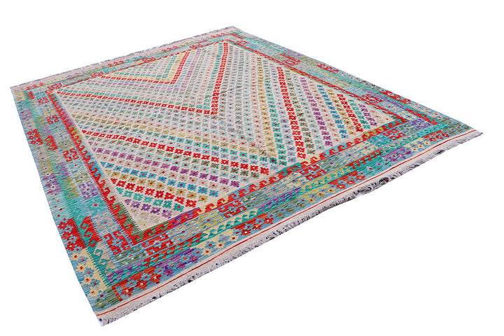 Multi Colored Kilim 8' 2 x 10' 2 - No. 57369 - ALRUG Rug Store