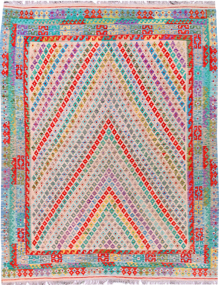 Multi Colored Kilim 8' 2 x 10' 2 - No. 57369 - ALRUG Rug Store