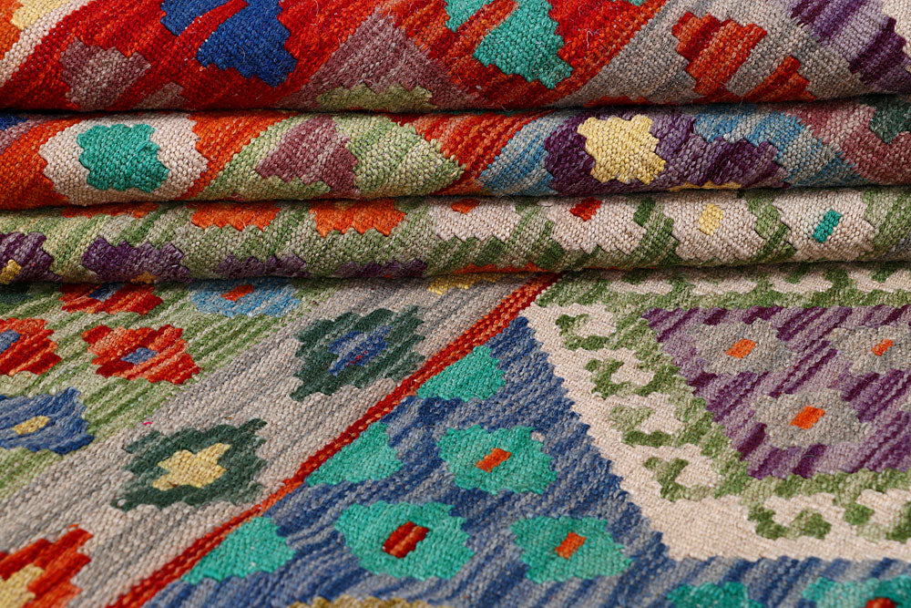 Multi Colored Kilim 8' 2 x 9' 9 - No. 57370 - ALRUG Rug Store