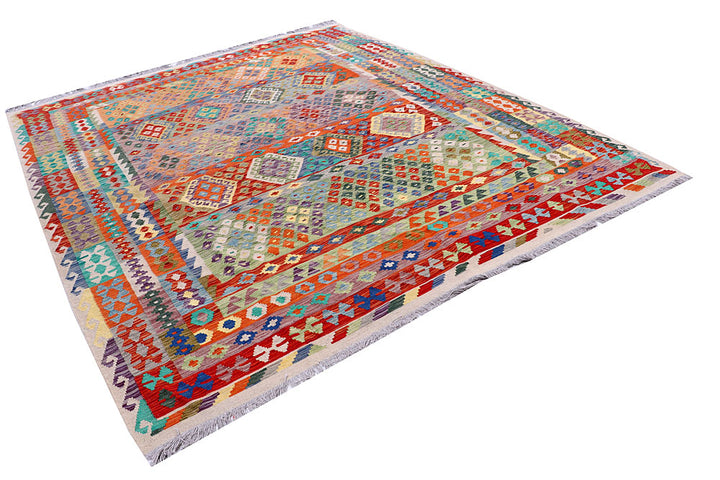 Multi Colored Kilim 8' 2 x 9' 9 - No. 57370 - ALRUG Rug Store