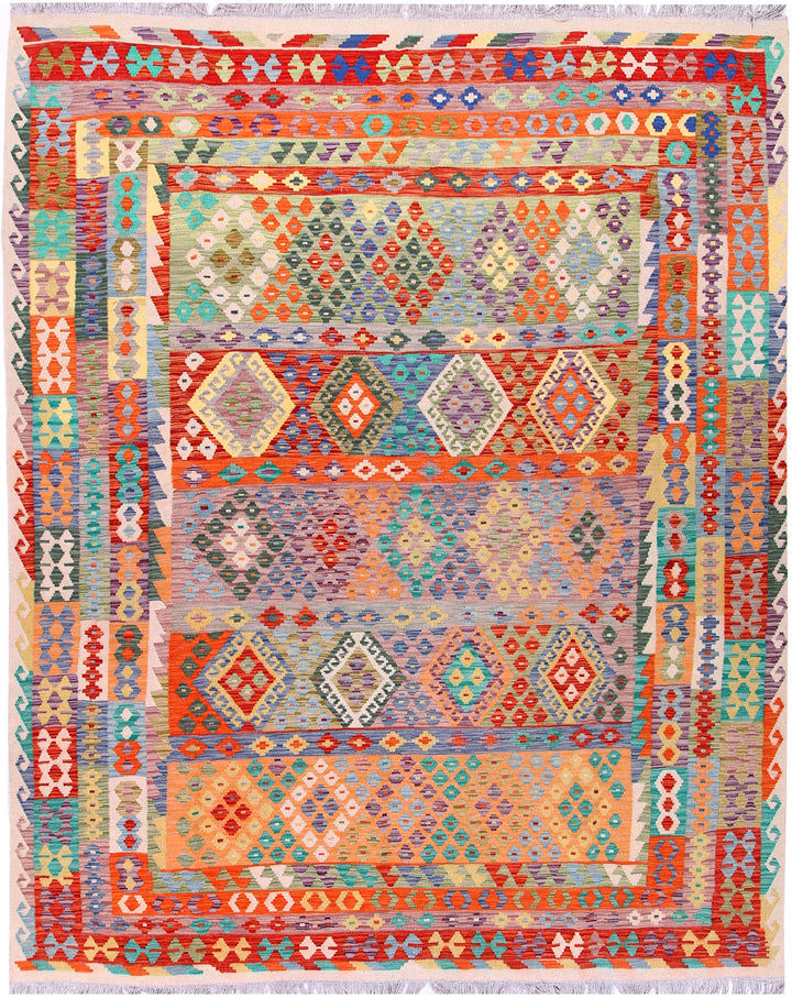 Multi Colored Kilim 8' 2 x 9' 9 - No. 57370 - ALRUG Rug Store