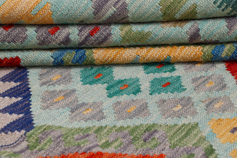 Multi Colored Kilim 8' 2 x 9' 9 - No. 57371 - ALRUG Rug Store