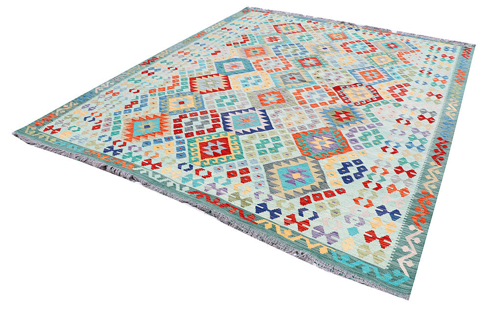Multi Colored Kilim 8' 2 x 9' 9 - No. 57371 - ALRUG Rug Store