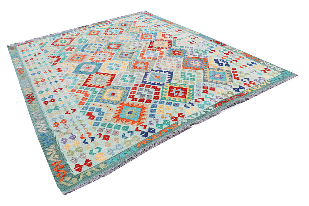 Multi Colored Kilim 8' 2 x 9' 9 - No. 57371 - ALRUG Rug Store