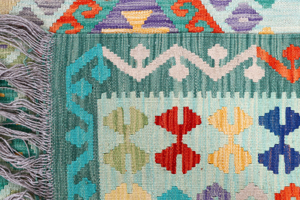 Multi Colored Kilim 8' 2 x 9' 9 - No. 57371 - ALRUG Rug Store