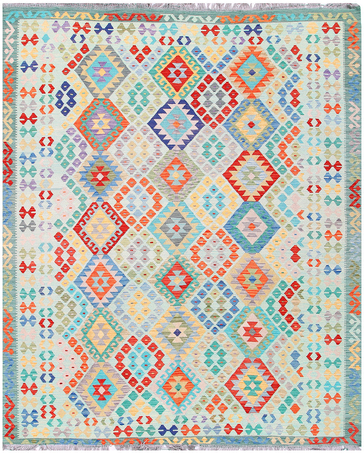 Multi Colored Kilim 8' 2 x 9' 9 - No. 57371 - ALRUG Rug Store