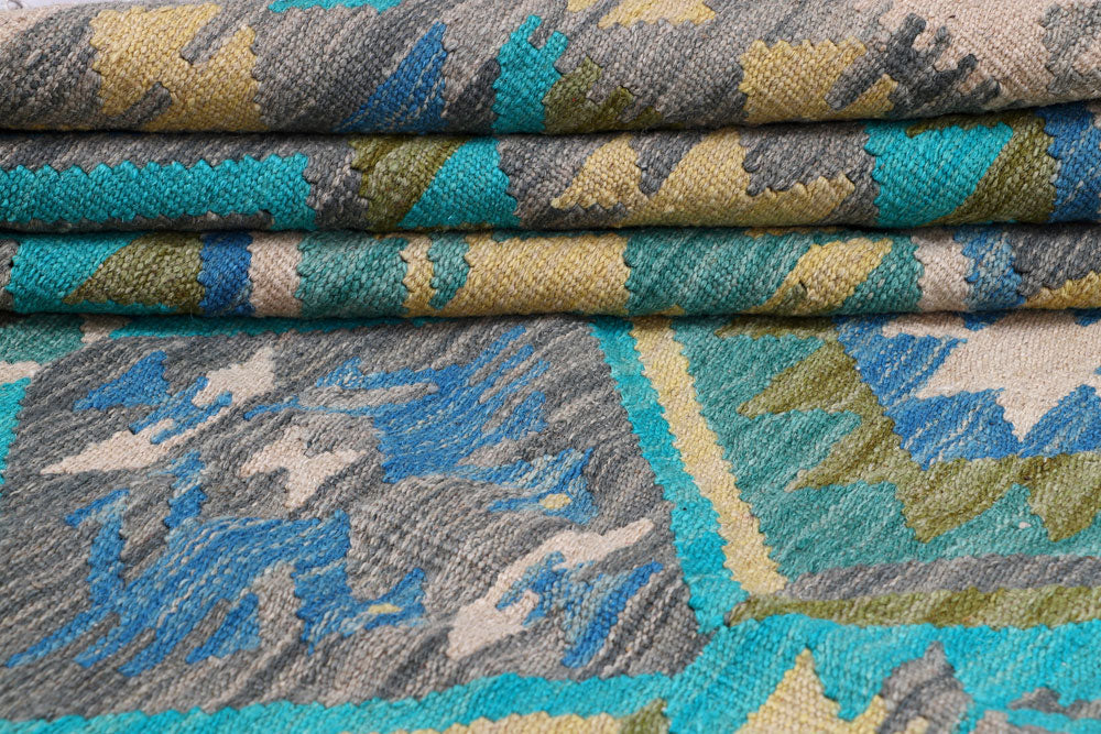 Multi Colored Kilim 8' x 9' 9 - No. 57374 - ALRUG Rug Store