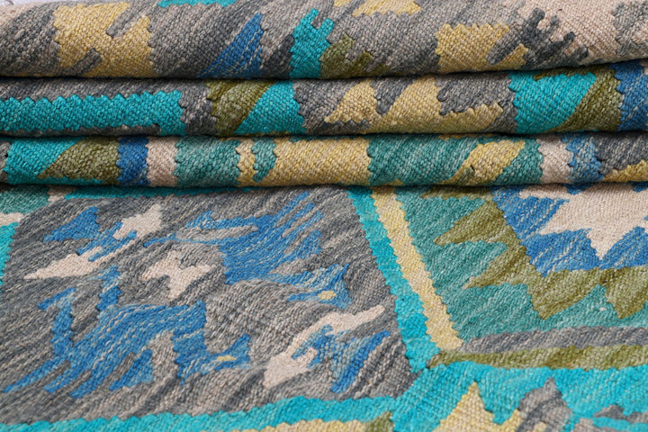 Multi Colored Kilim 8' x 9' 9 - No. 57374 - ALRUG Rug Store