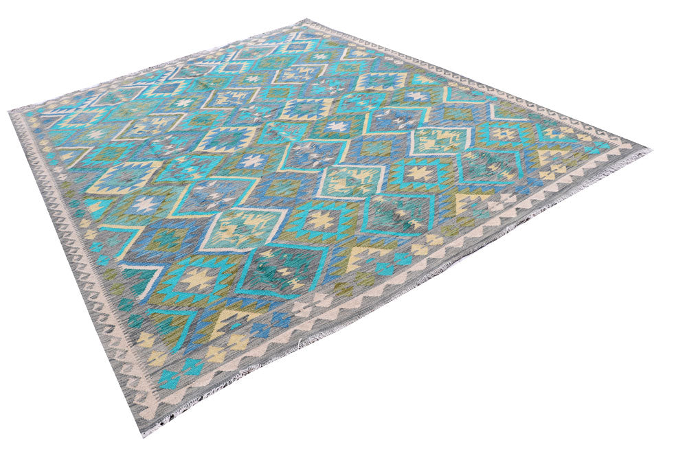 Multi Colored Kilim 8' x 9' 9 - No. 57374 - ALRUG Rug Store