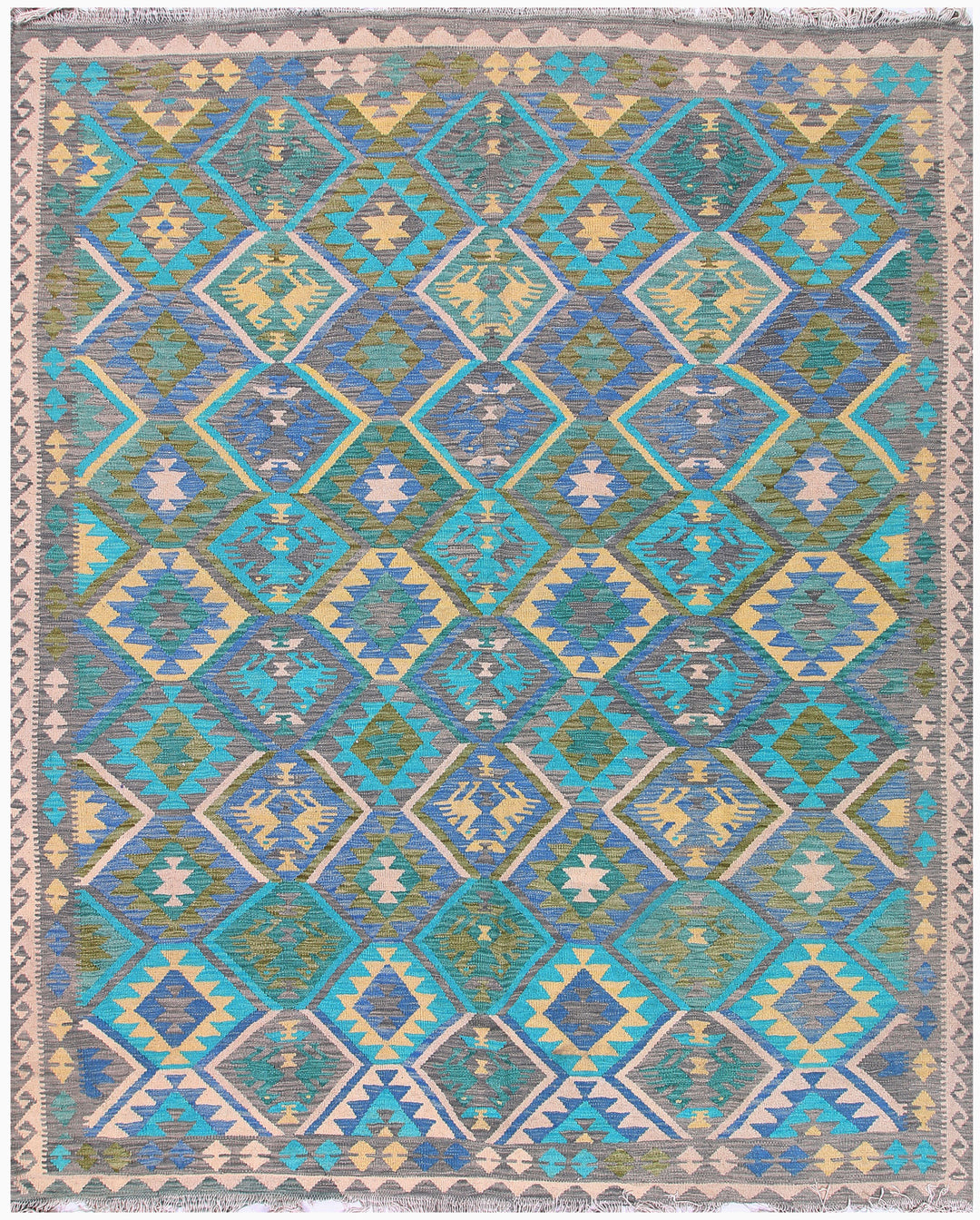 Multi Colored Kilim 8' x 9' 9 - No. 57374 - ALRUG Rug Store