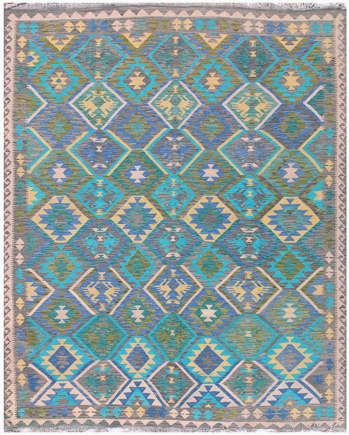 Multi Colored Kilim 8' x 9' 9 - No. 57374 - ALRUG Rug Store