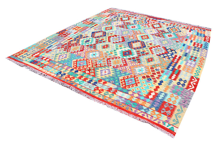 Multi Colored Kilim 8' 6 x 9' 10 - No. 57376 - ALRUG Rug Store