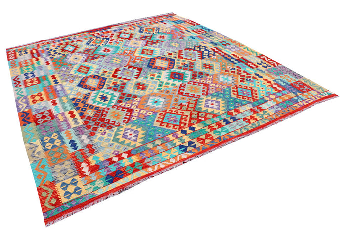 Multi Colored Kilim 8' 6 x 9' 10 - No. 57376 - ALRUG Rug Store