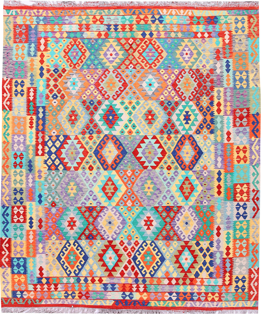 Multi Colored Kilim 8' 6 x 9' 10 - No. 57376 - ALRUG Rug Store