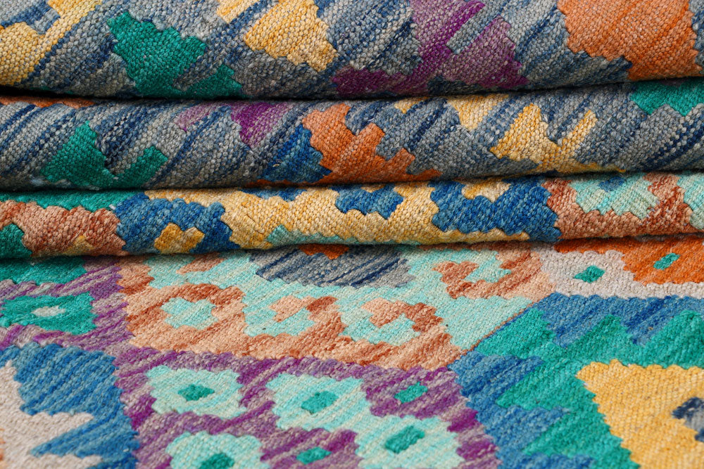 Multi Colored Kilim 8' 4 x 11' 6 - No. 57378 - ALRUG Rug Store