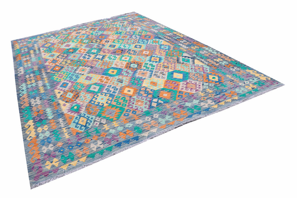 Multi Colored Kilim 8' 4 x 11' 6 - No. 57378 - ALRUG Rug Store