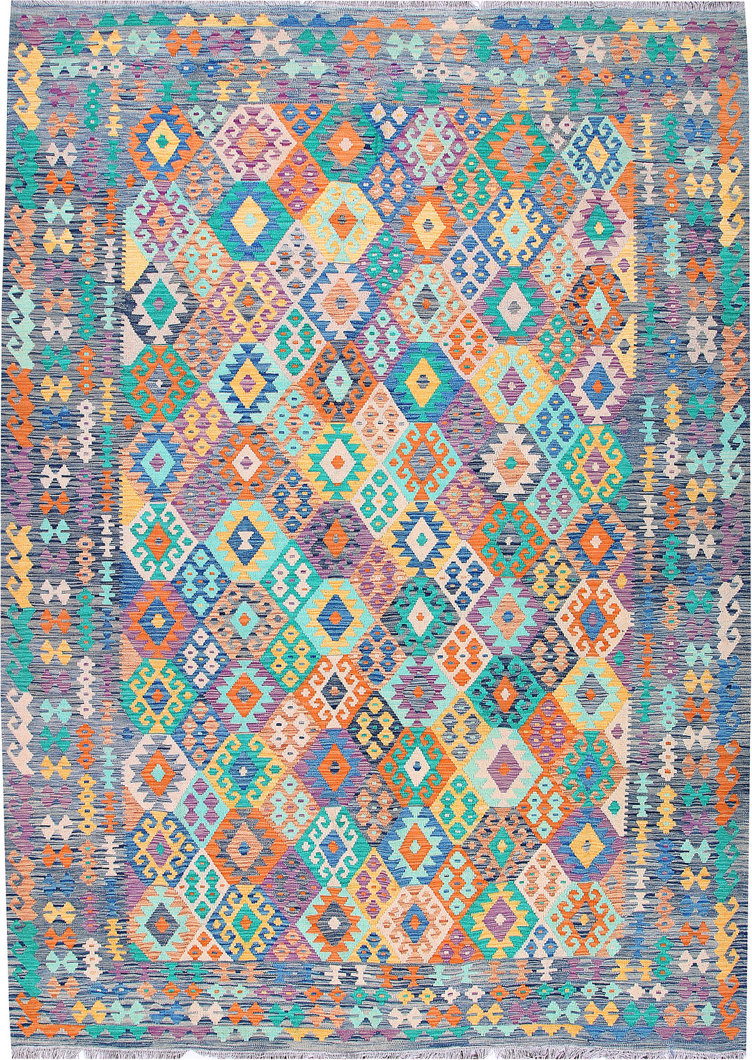 Multi Colored Kilim 8' 4 x 11' 6 - No. 57378 - ALRUG Rug Store