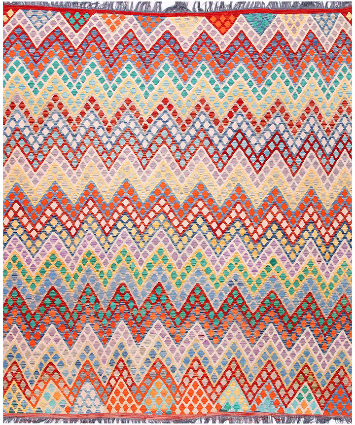 Multi Colored Kilim 8' 5 x 9' 5 - No. 57379 - ALRUG Rug Store