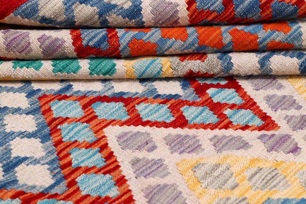 Multi Colored Kilim 8' x 9' 10 - No. 57380 - ALRUG Rug Store
