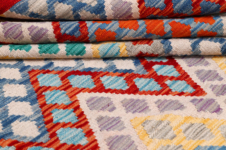 Multi Colored Kilim 8' x 9' 10 - No. 57380 - ALRUG Rug Store
